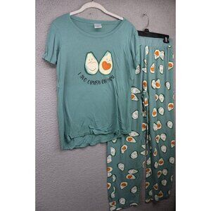 Serra 2 Piece Pajama Set-Size Medium-"I Avo Crush On You"-Soft-Love